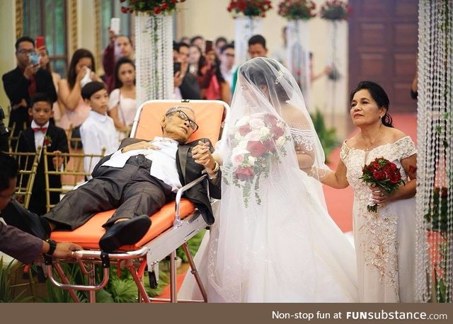 Dying father fulfills last wish to walk daughter down the aisle on her wedding day