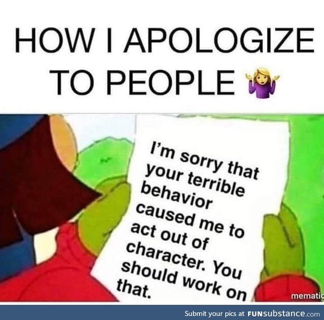 How I apologize to people
