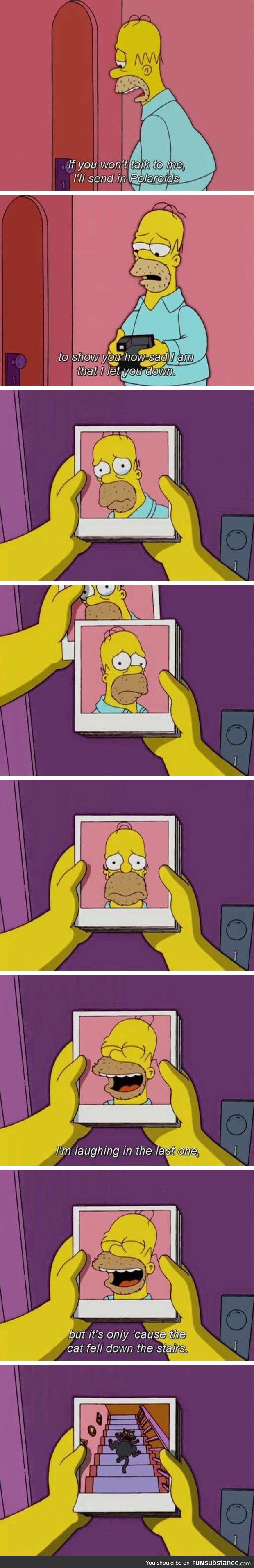 Homer is sad
