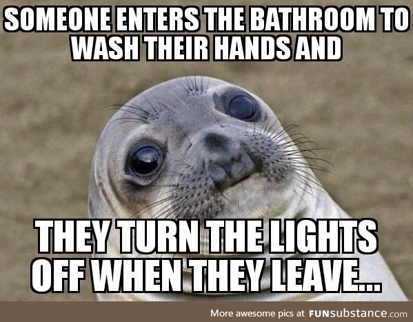 Sitting on the toilet at a customer's stop when