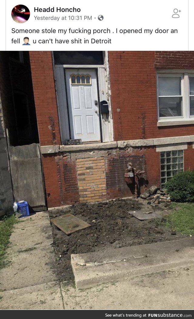 Someone stole a porch