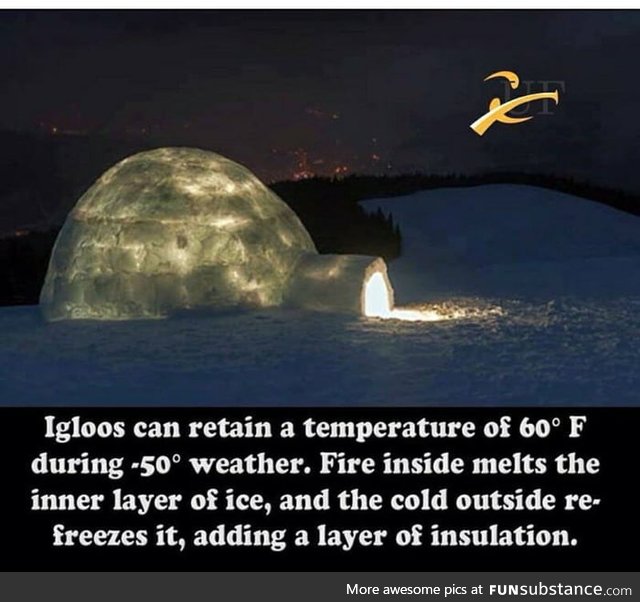 Igloos are good at retaining temperature