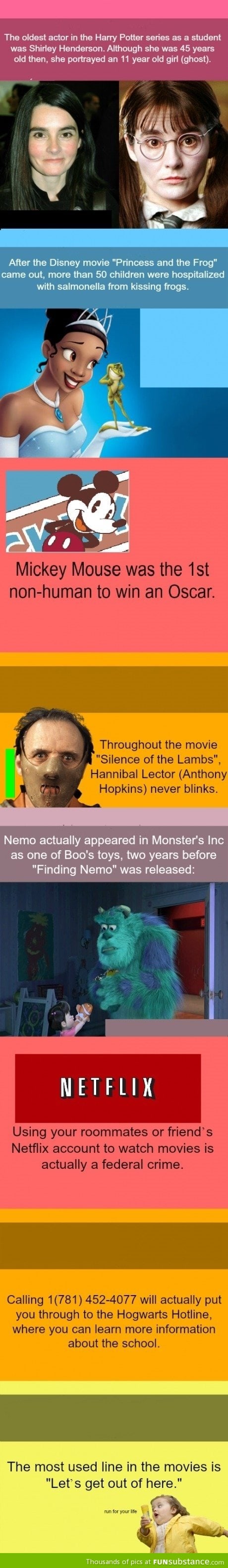 Some useless movie facts