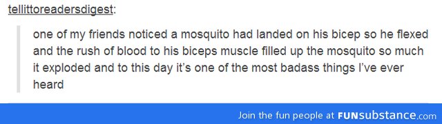 Killing a mosquito with pure badassness