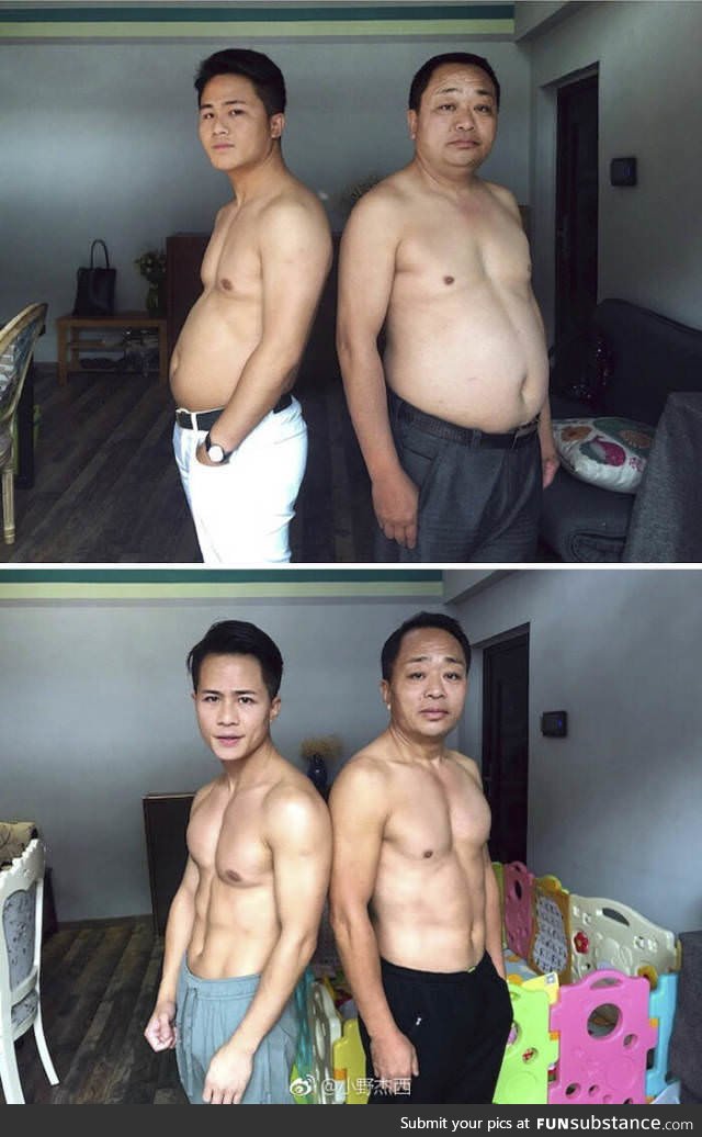 Father and son decides to get in shape together