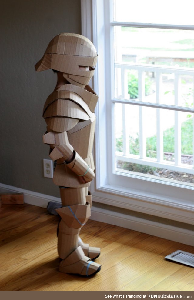 Kid's armor made out of cardboard