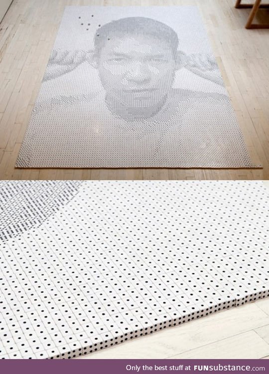 Epic portrait made out of 13,138 dice