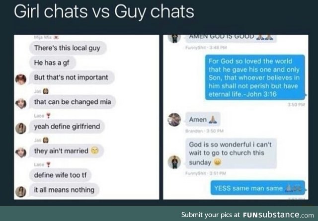 Girl chat vs guy chat