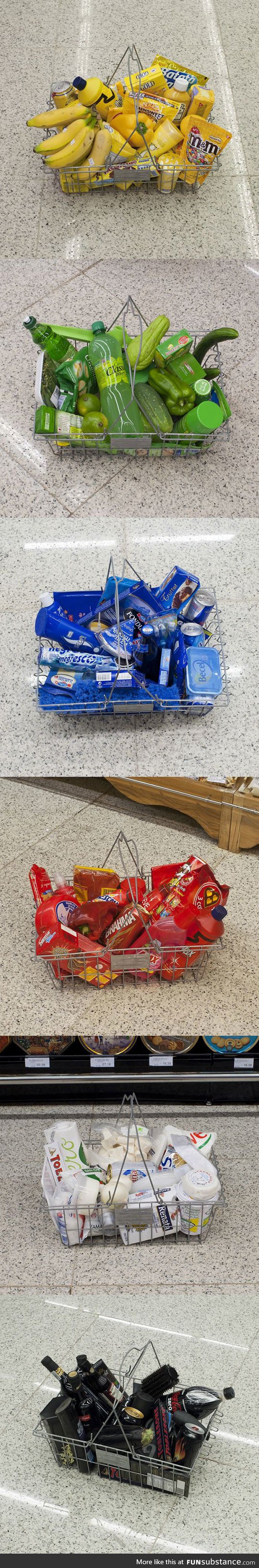 Buying groceries by color