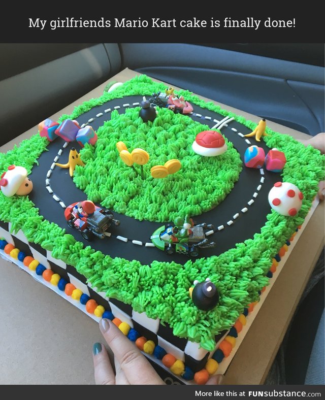 Awesome Mario Kart cake