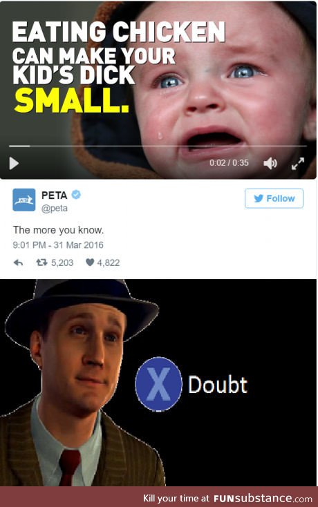 Not sure if PETA or p*do
