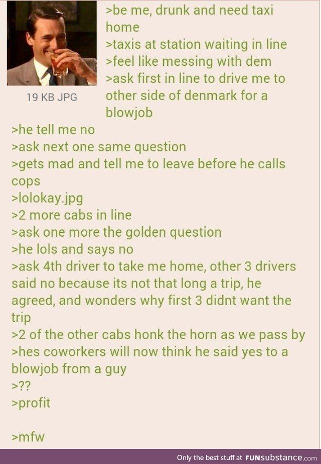 Anon plays a taxi driver