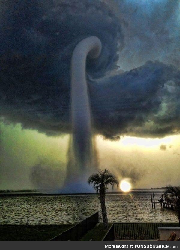 A waterspout over Tampa Bay
