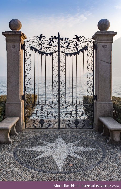 Gate to Nowhere on the banks of Lake Lugano, Switzerland