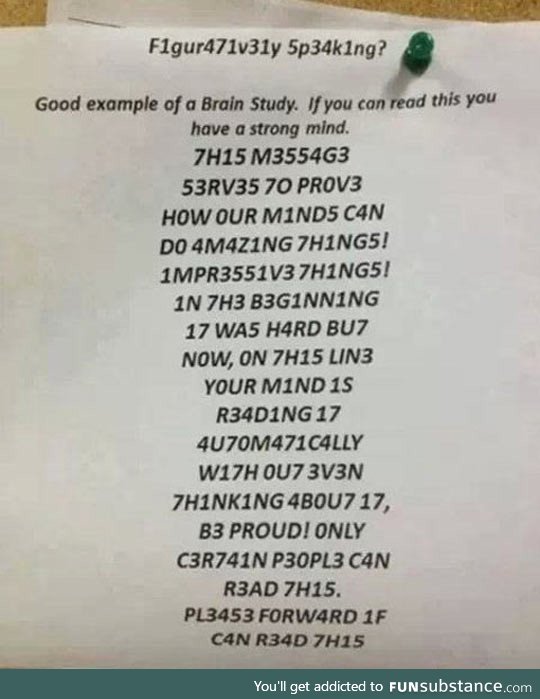 Can your brain read this text?