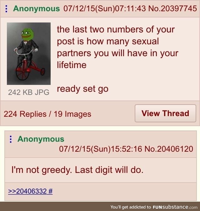 Anon isn't greedy