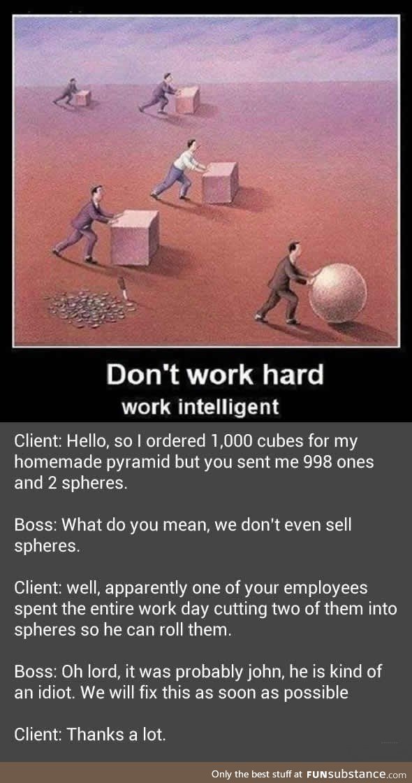 Don't work too intelligent