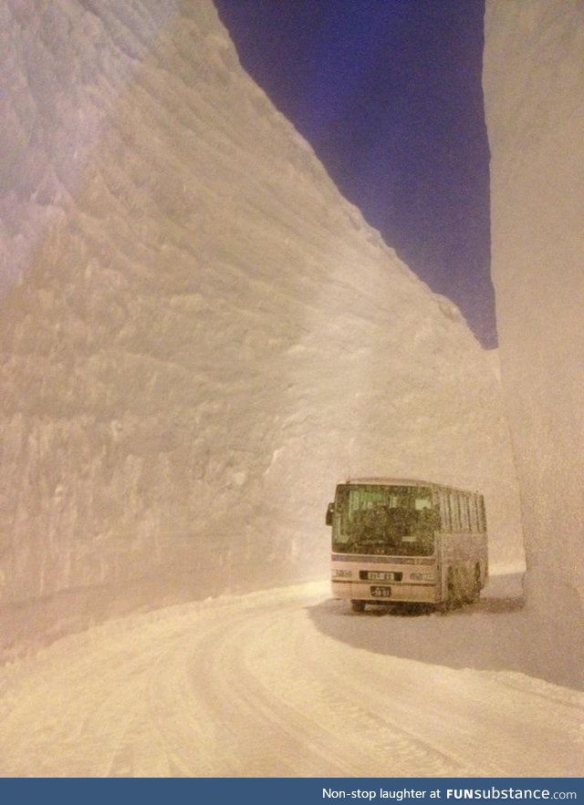 Snow corridor in Japan