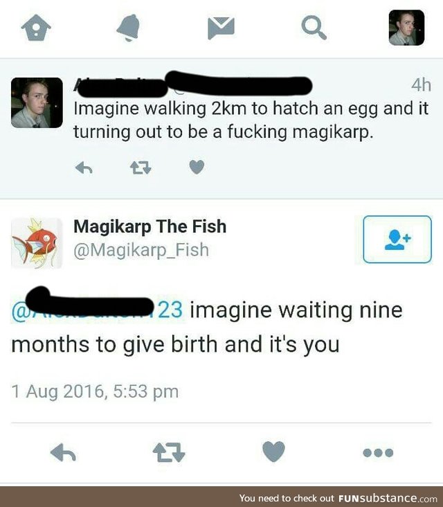 Magikarp used burn - it was super effective!