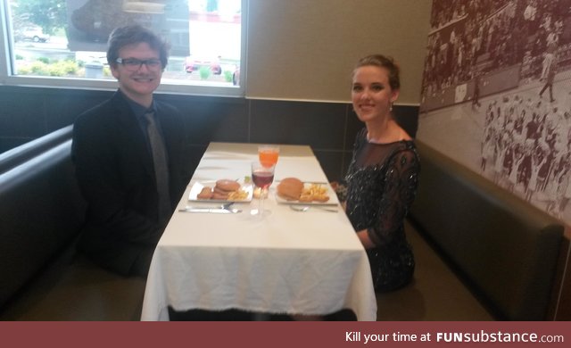 College budget + four year anniversary = one fancy ass McDate