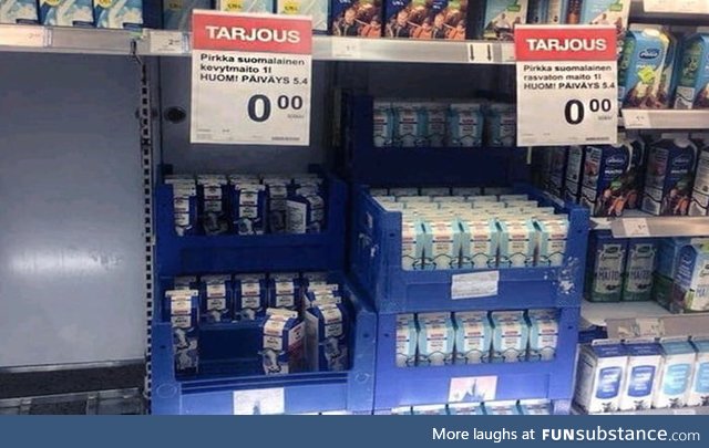 In Finland, products are left free 10 days before the expiry date