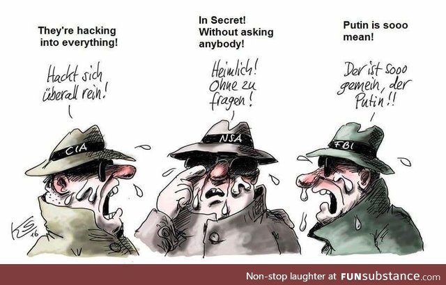 German cartoon about the russin hackings