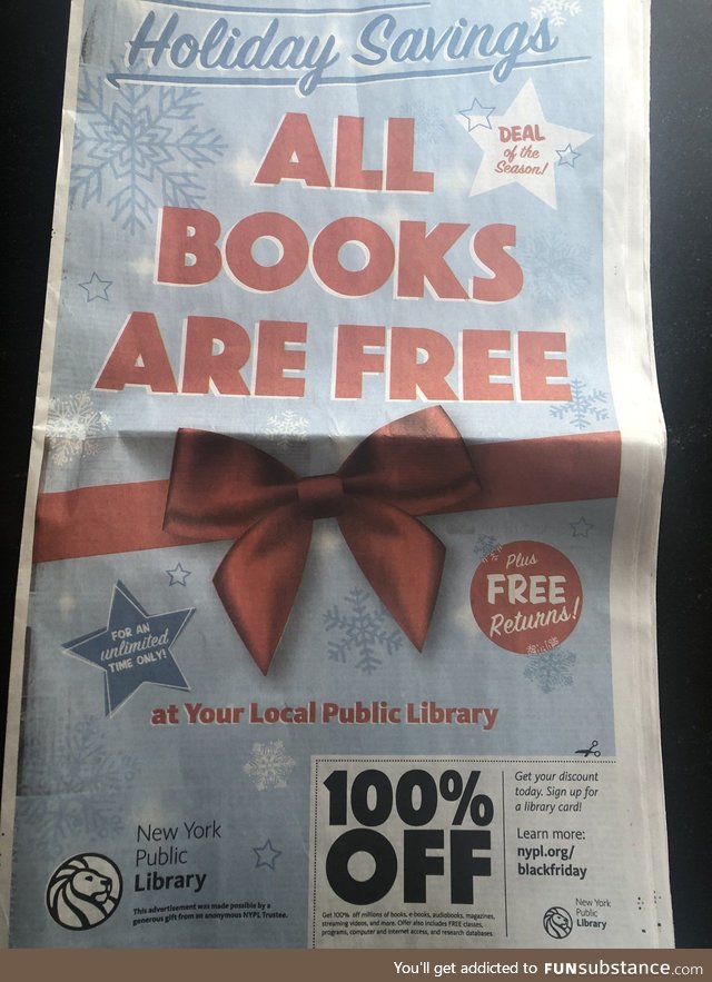 This advertisement for a library