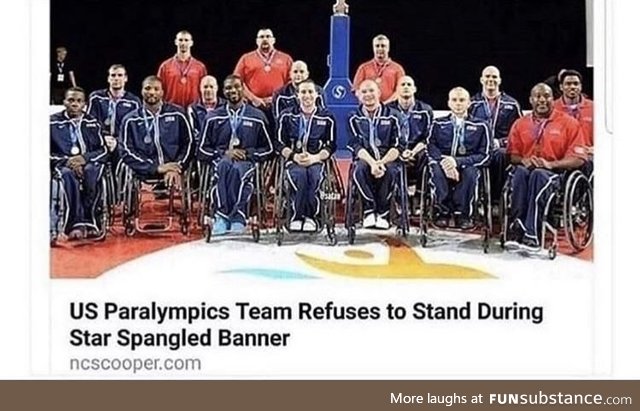 US team refuses to stand during anthem