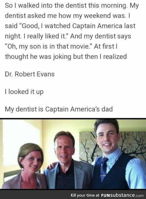 The secret to cap's perfect teeth
