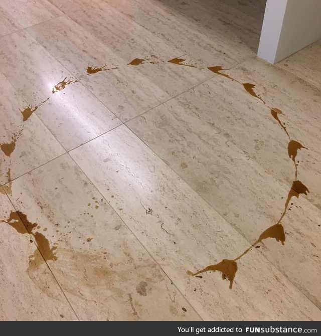 The pattern my coffee made after I fell and the cup rotated on the floor