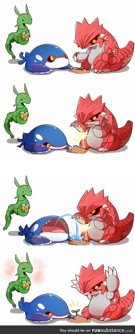 Rayquaza acting like a parent, as always