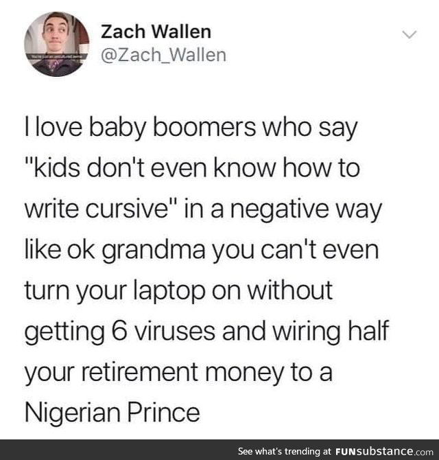 Thanks to the internet, millenials can't even inherit