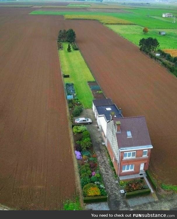 A farmer's way of maximizing the yield of his plot while still have a yard
