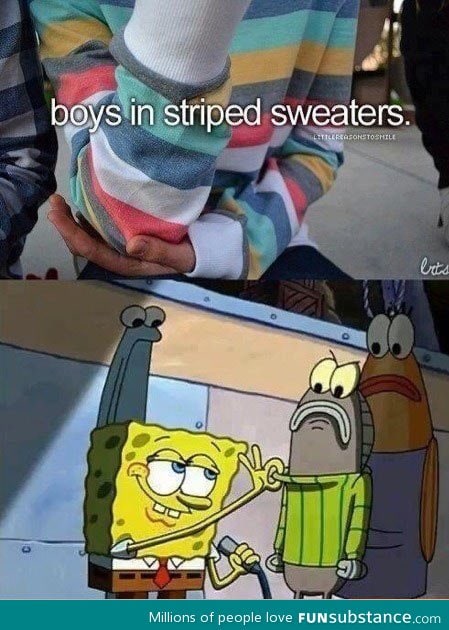 Boys in striped sweaters