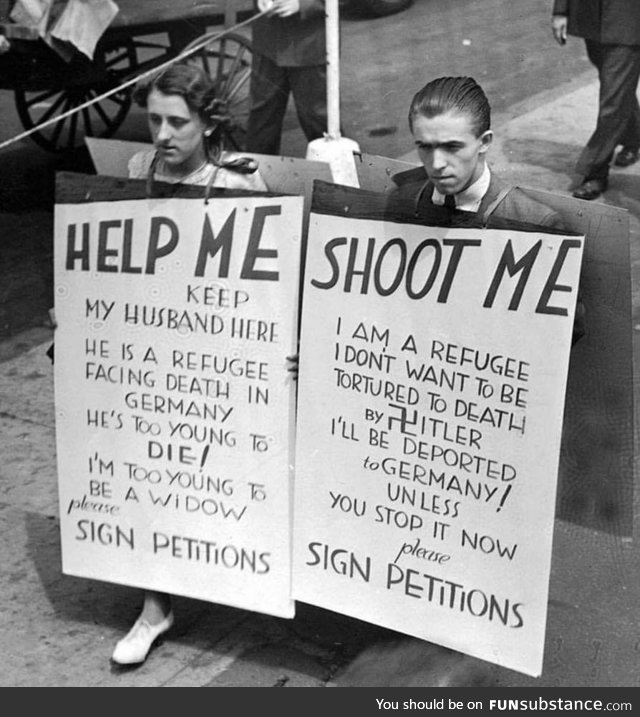 A couple protesting in NYC, 1940