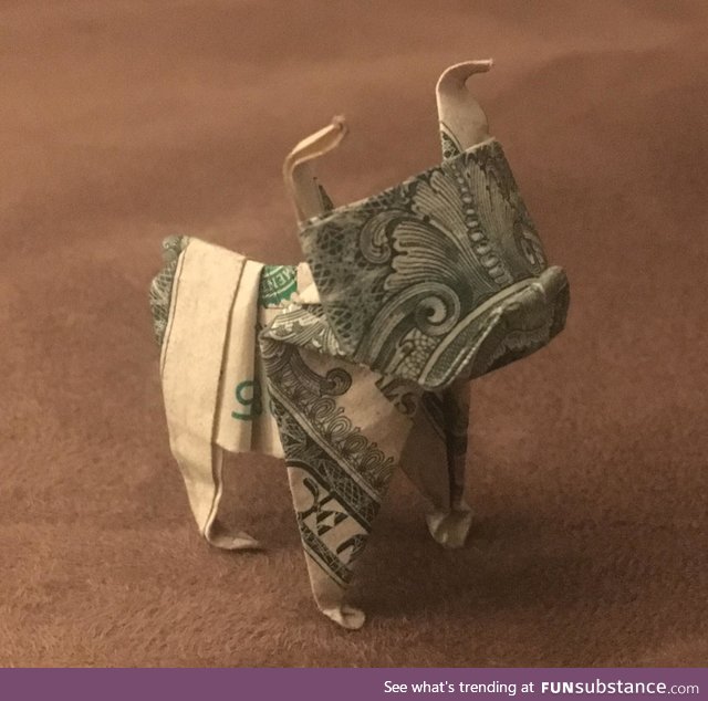 Origami $1 bulldog