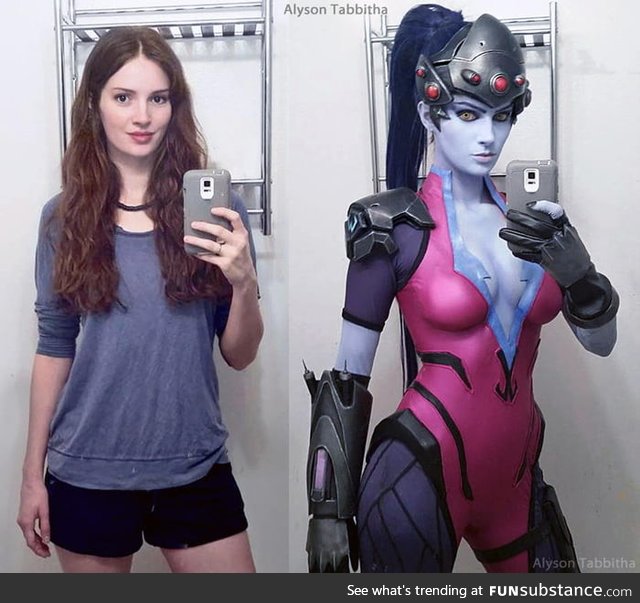 Talon Widowmaker Cosplay before and after by AlysonTabbitha