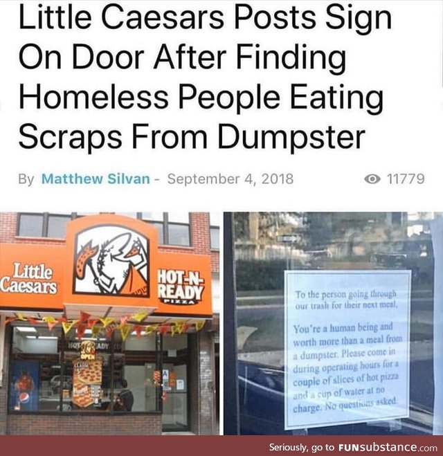 Little caesars helping homeless