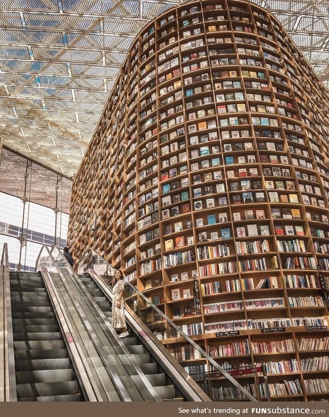 This gigantic “bookshelf” in Korea