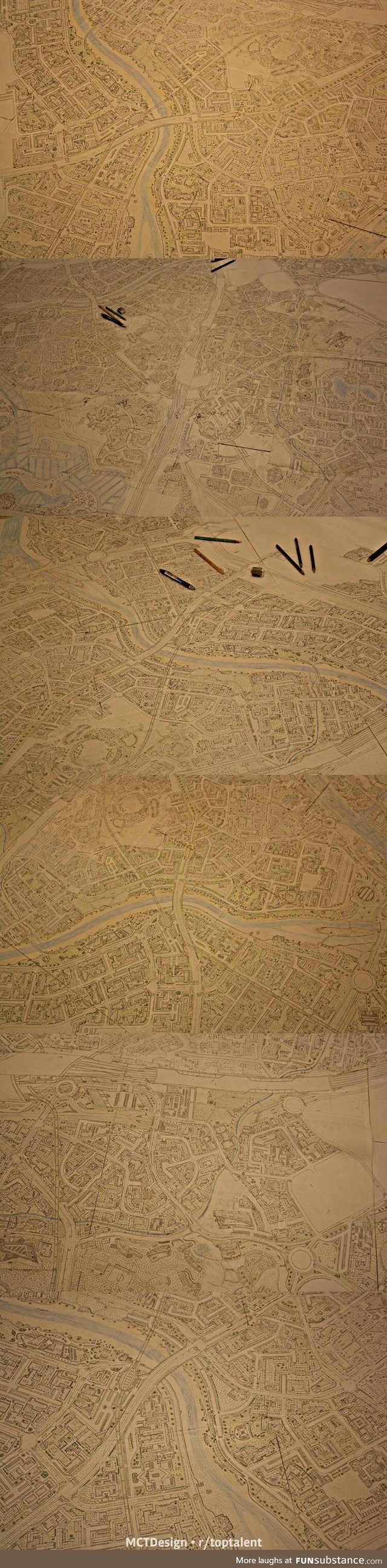 A designer spent several years drawing a city by hand to appreciate AutoCAD