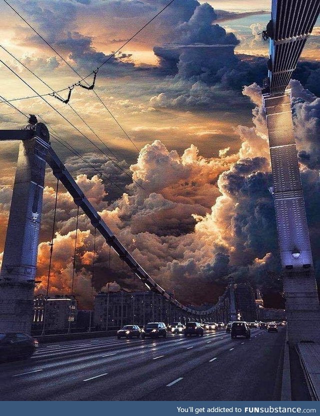 Apocalyptic sunset over Moscow
