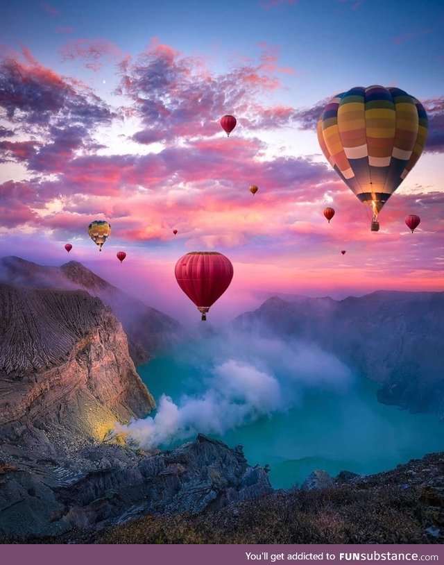 Hot air balloons in Indonesia