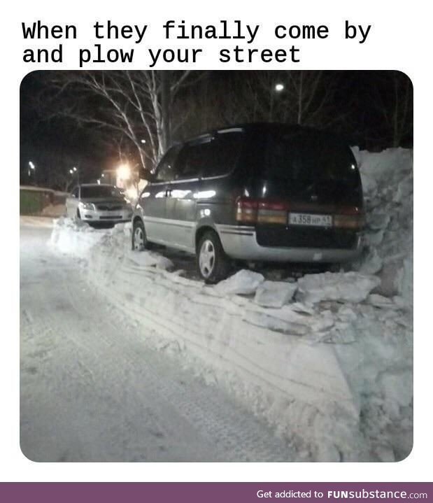 They finally plowed my street!