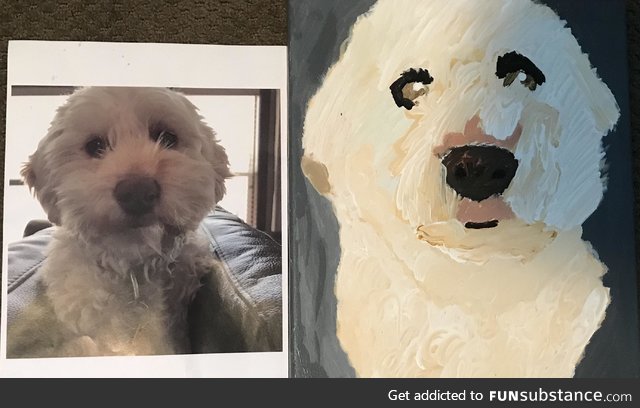 Painting that my 10 year old autistic daughter did of her pup