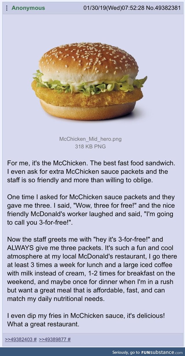 Anon likes McDonald’s