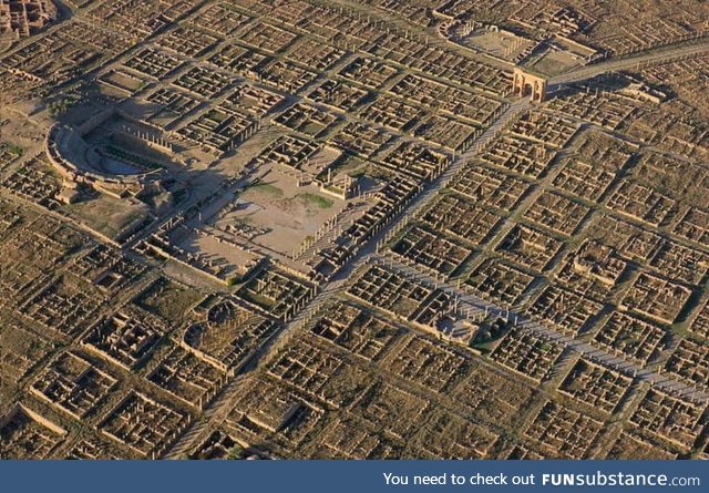 Ruins of an ancient Roman city in Algeria