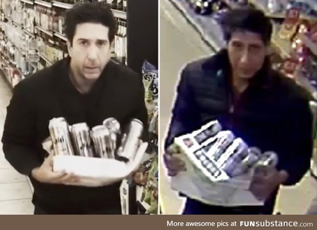 Theif in England is David Schwimmer's doppleganger. David replicates evidence