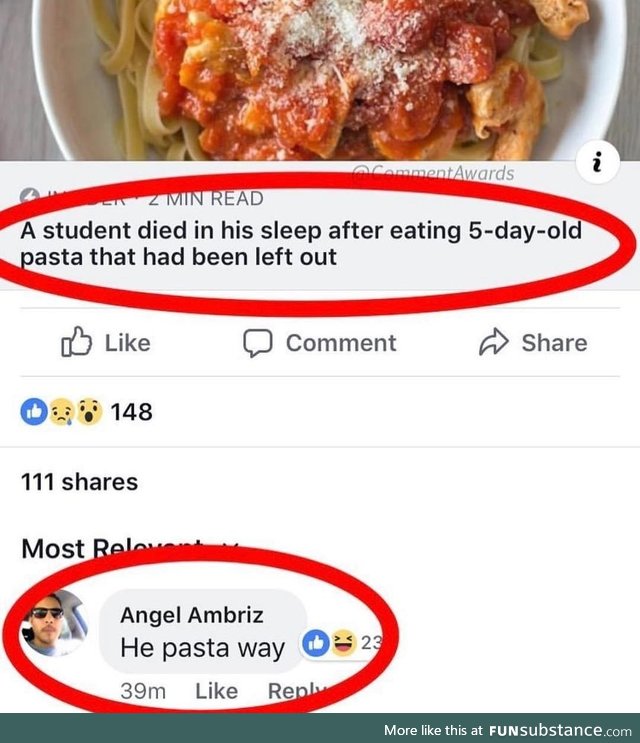 That is pasta concerning