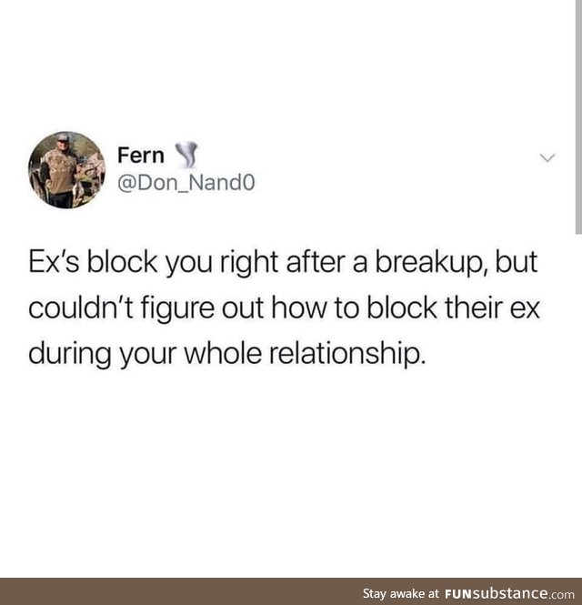 Guess I had to drag her ex's weight through the whole relationship.
