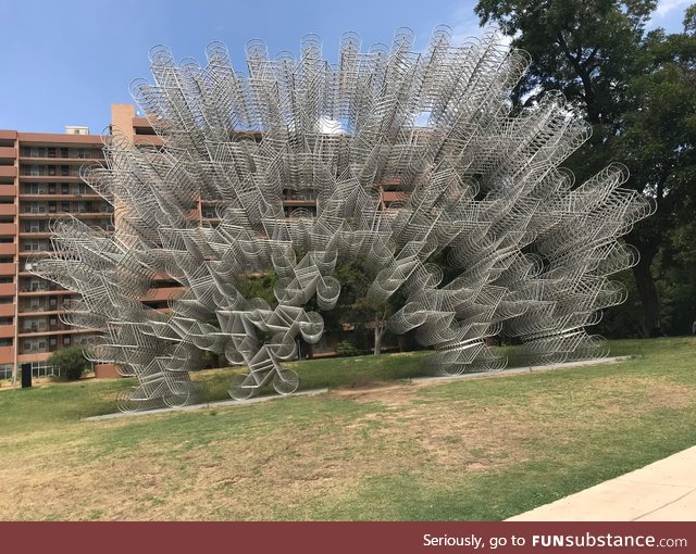 This cool mural in my city is made entirely out of bikes